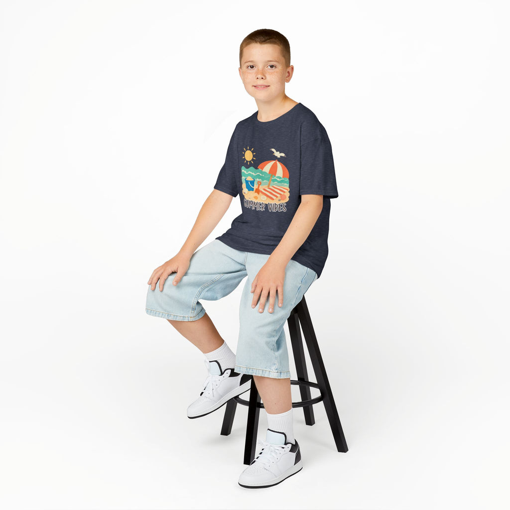 Summer Vibes Kids T-Shirt | Beach Graphic Tee for Boys & Girls | Cute Summer Vacation Shirt | Tropical Beach Kids Tee | Summer Outfit for Kids