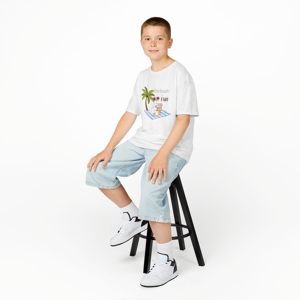 No Worries Kids T-Shirt | Relaxing Sloth Beach Graphic Tee | Cute Summer Shirt for Boys & Girls | Tropical Vacation Kids Tee | Sloth Summer Shirt