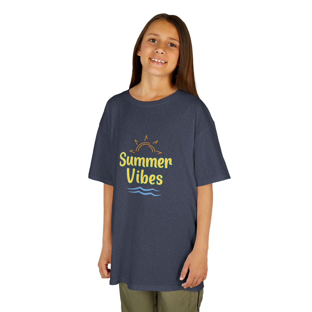 Kids Tee — "Summer Vibes" Sun & Waves Beach Graphic
