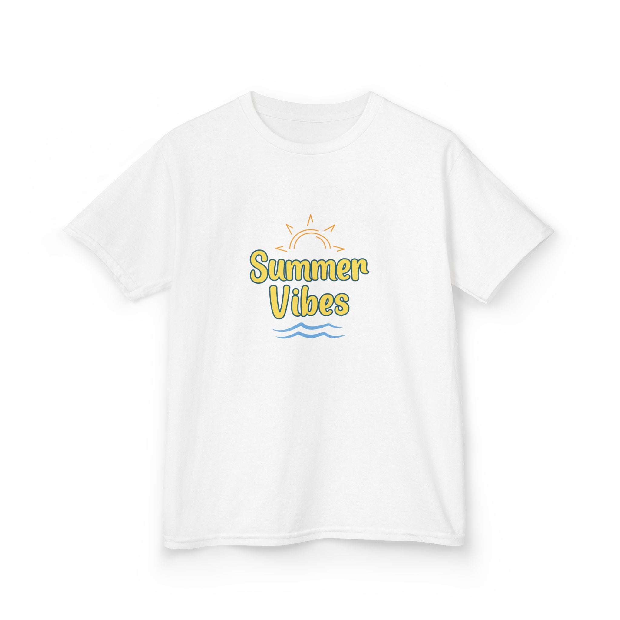 Kids Tee — "Summer Vibes" Sun & Waves Beach Graphic