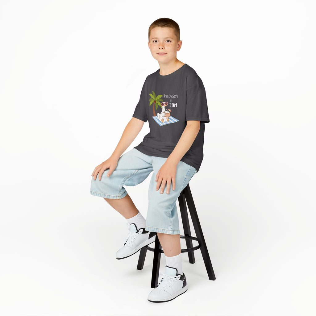 No Worries Kids T-Shirt | Relaxing Sloth Beach Graphic Tee | Cute Summer Shirt for Boys & Girls | Tropical Vacation Kids Tee | Sloth Summer Shirt