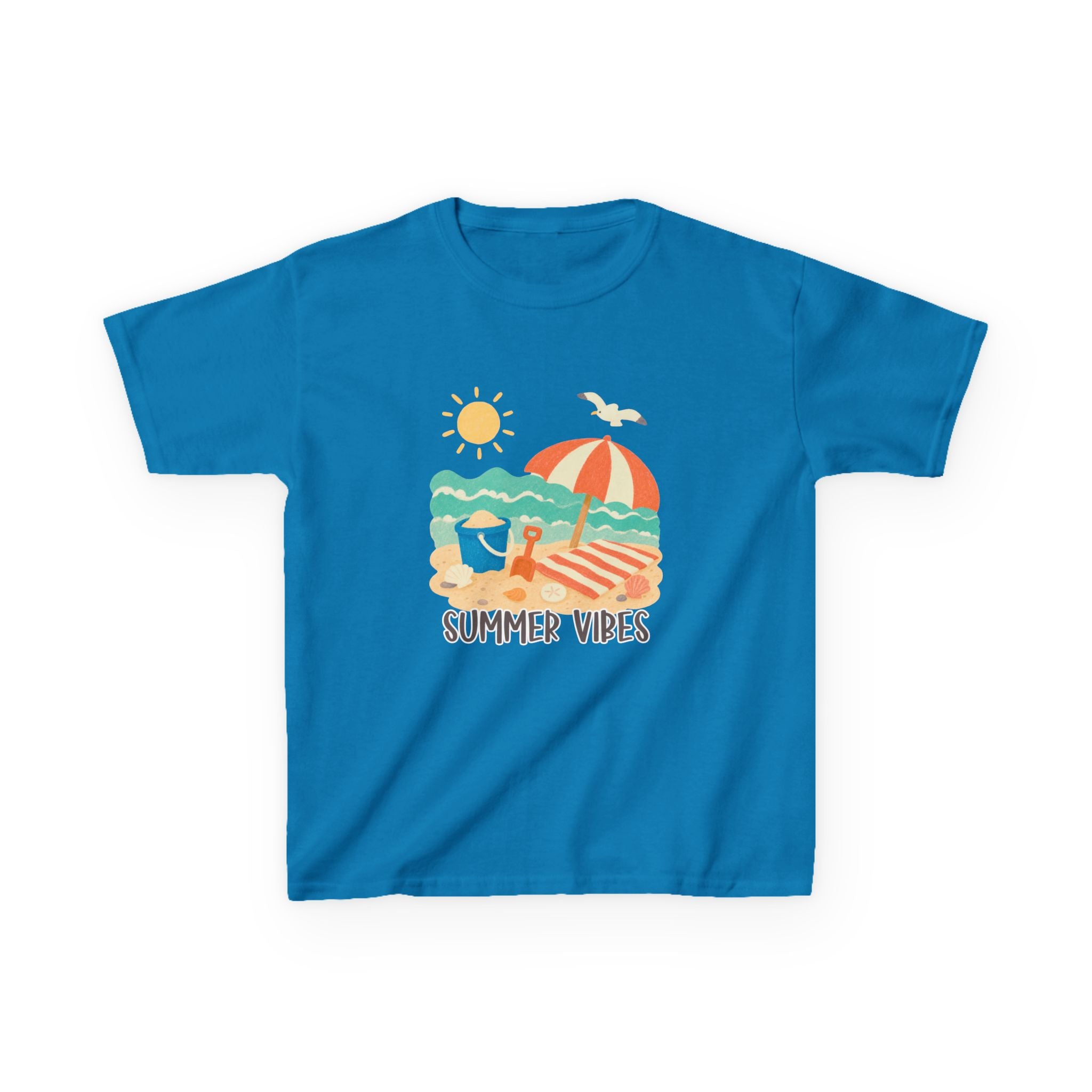 Summer Vibes Kids T-Shirt | Beach Graphic Tee for Boys & Girls | Cute Summer Vacation Shirt | Tropical Beach Kids Tee | Summer Outfit for Kids