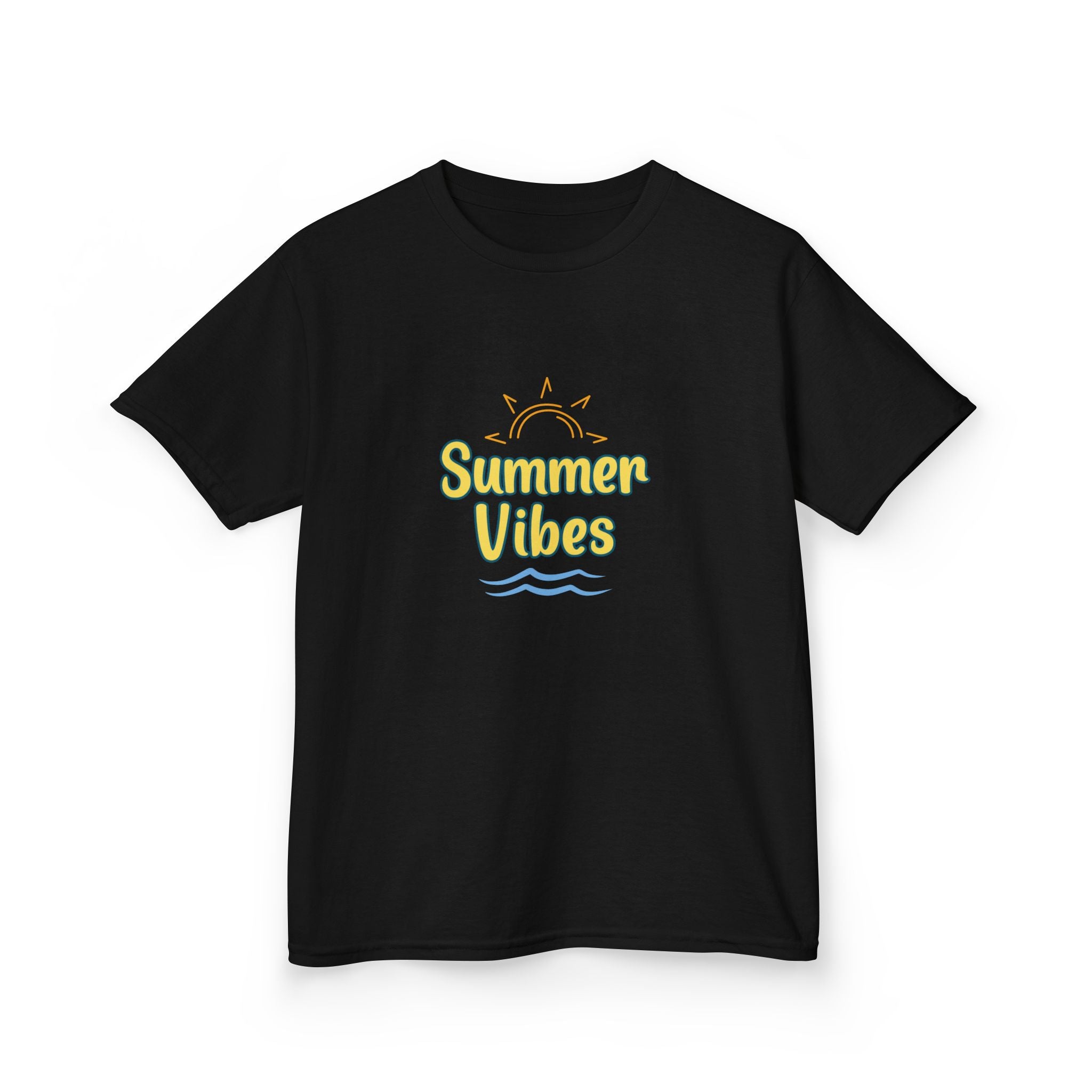Kids Tee — "Summer Vibes" Sun & Waves Beach Graphic