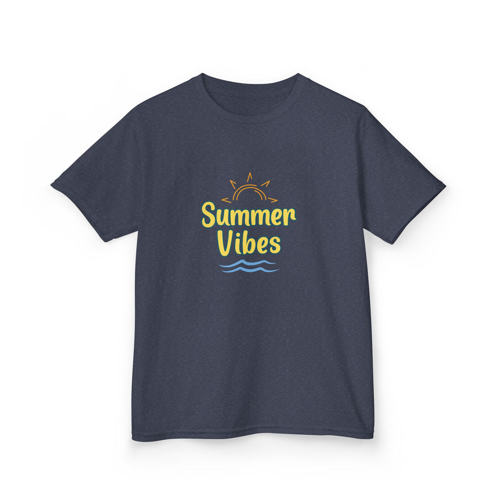 Kids Tee — "Summer Vibes" Sun & Waves Beach Graphic