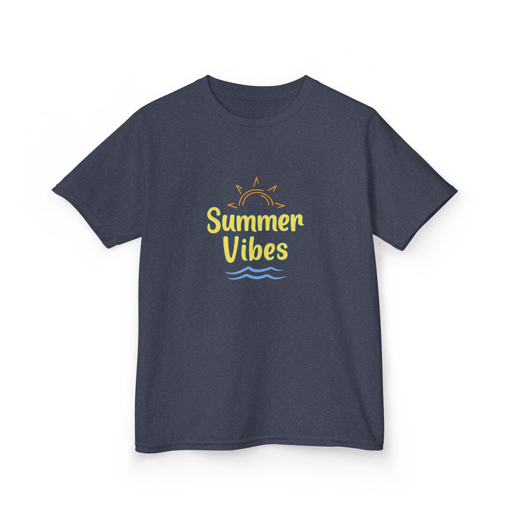 Kids Tee — "Summer Vibes" Sun & Waves Beach Graphic