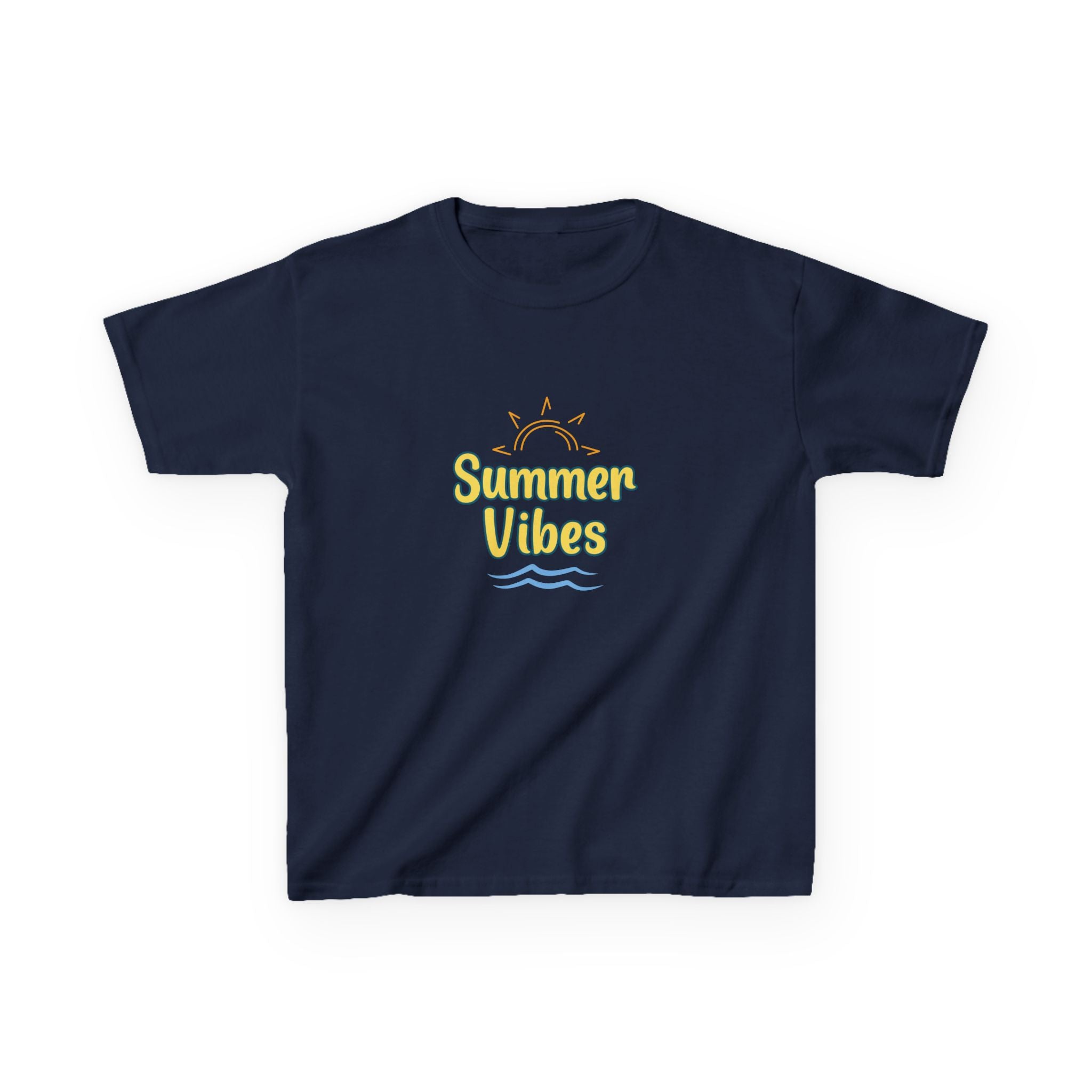 Kids Tee — "Summer Vibes" Sun & Waves Beach Graphic