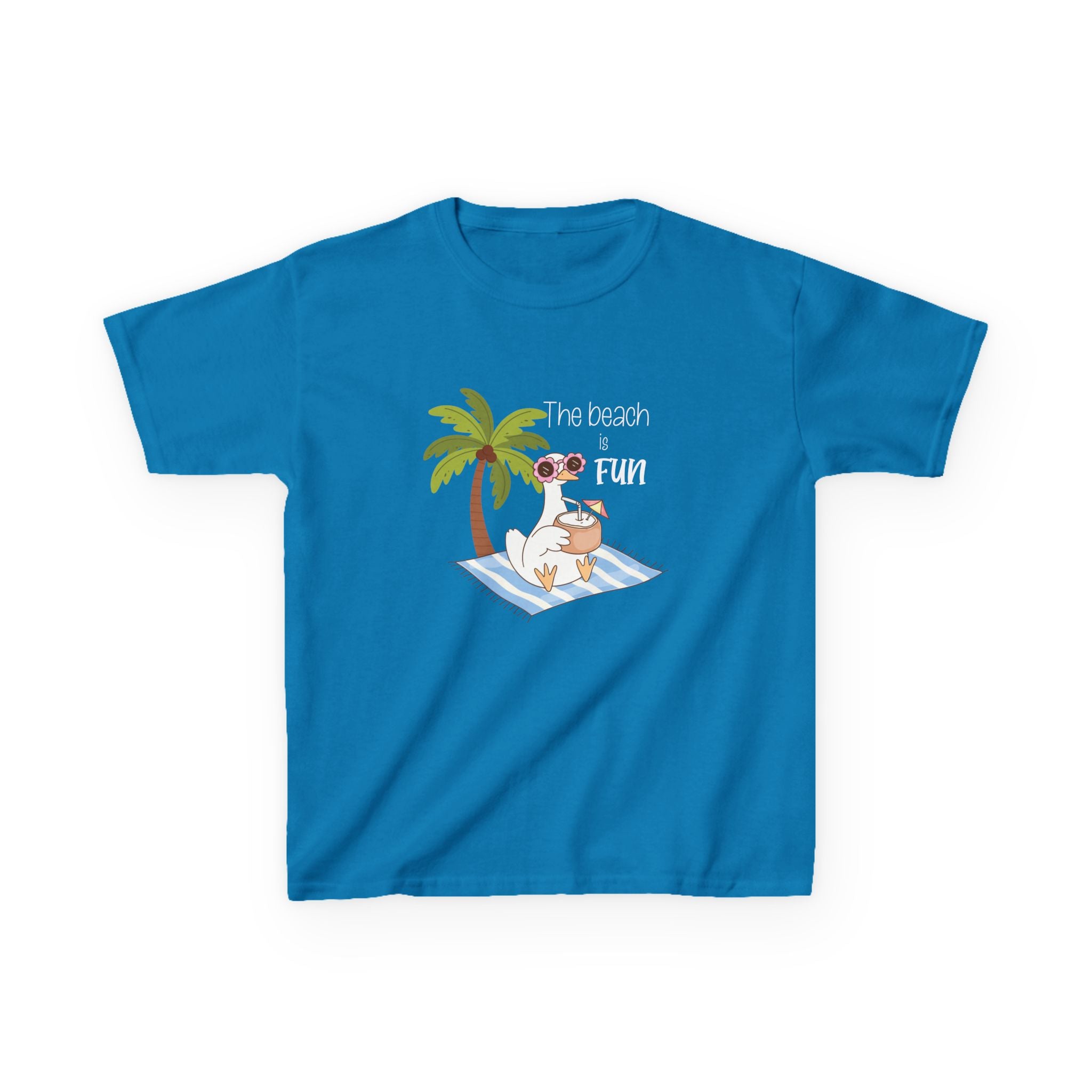 No Worries Kids T-Shirt | Relaxing Sloth Beach Graphic Tee | Cute Summer Shirt for Boys & Girls | Tropical Vacation Kids Tee | Sloth Summer Shirt