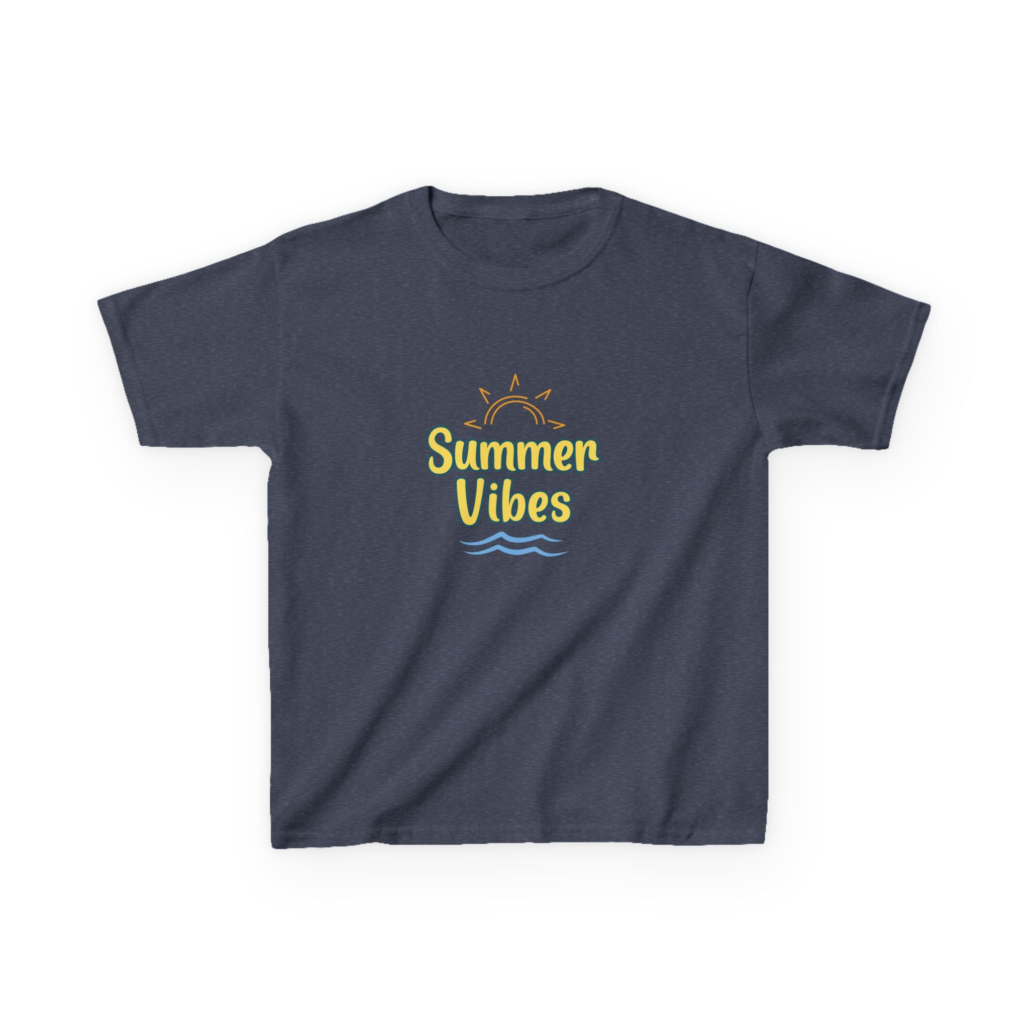 Kids Tee — "Summer Vibes" Sun & Waves Beach Graphic