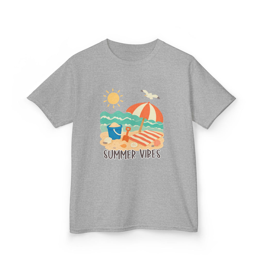 Summer Vibes Kids T-Shirt | Beach Graphic Tee for Boys & Girls | Cute Summer Vacation Shirt | Tropical Beach Kids Tee | Summer Outfit for Kids