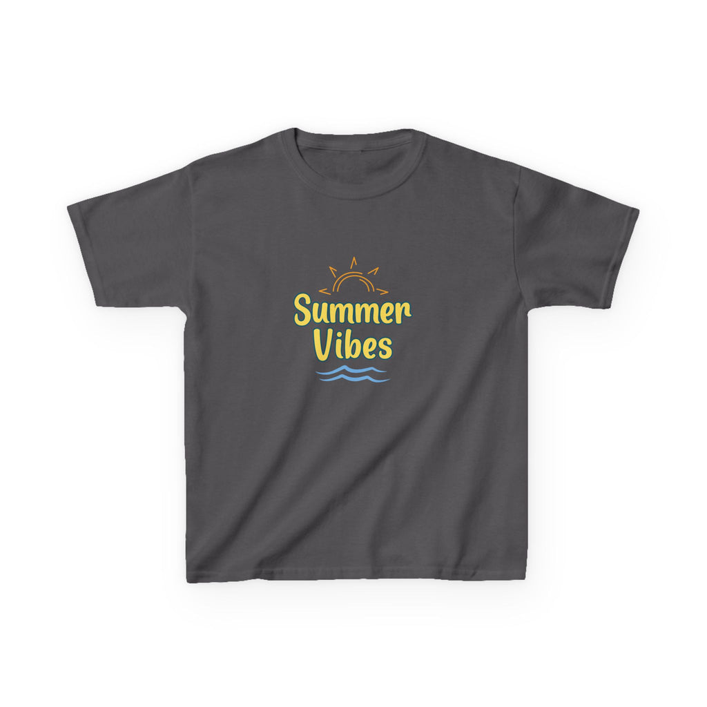 Kids Tee — "Summer Vibes" Sun & Waves Beach Graphic