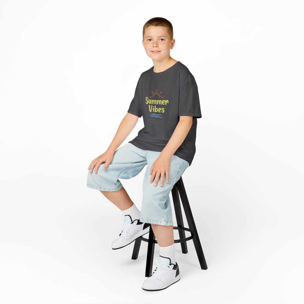 Kids Tee — "Summer Vibes" Sun & Waves Beach Graphic