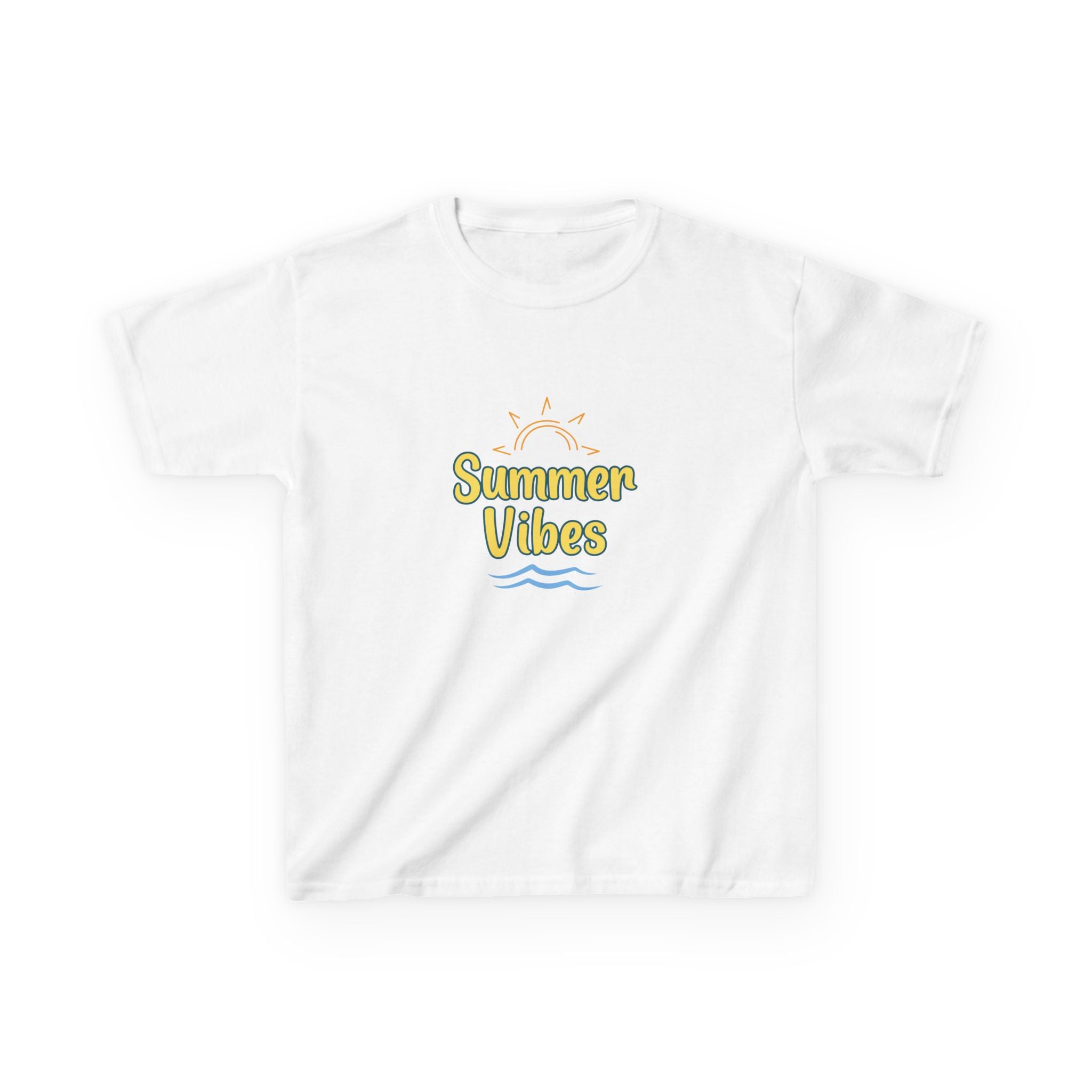 Kids Tee — "Summer Vibes" Sun & Waves Beach Graphic
