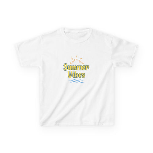 Kids Tee — "Summer Vibes" Sun & Waves Beach Graphic